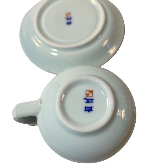 Vintage Celadon Light Blue Tea Cup and Saucer Set - Picture 9 of 10